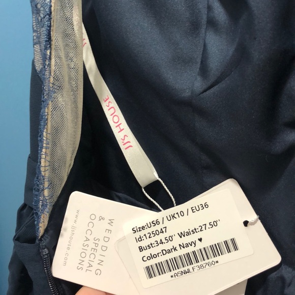 JJ HOUSE navy blue dress NEVER WORN - Picture 3 of 3